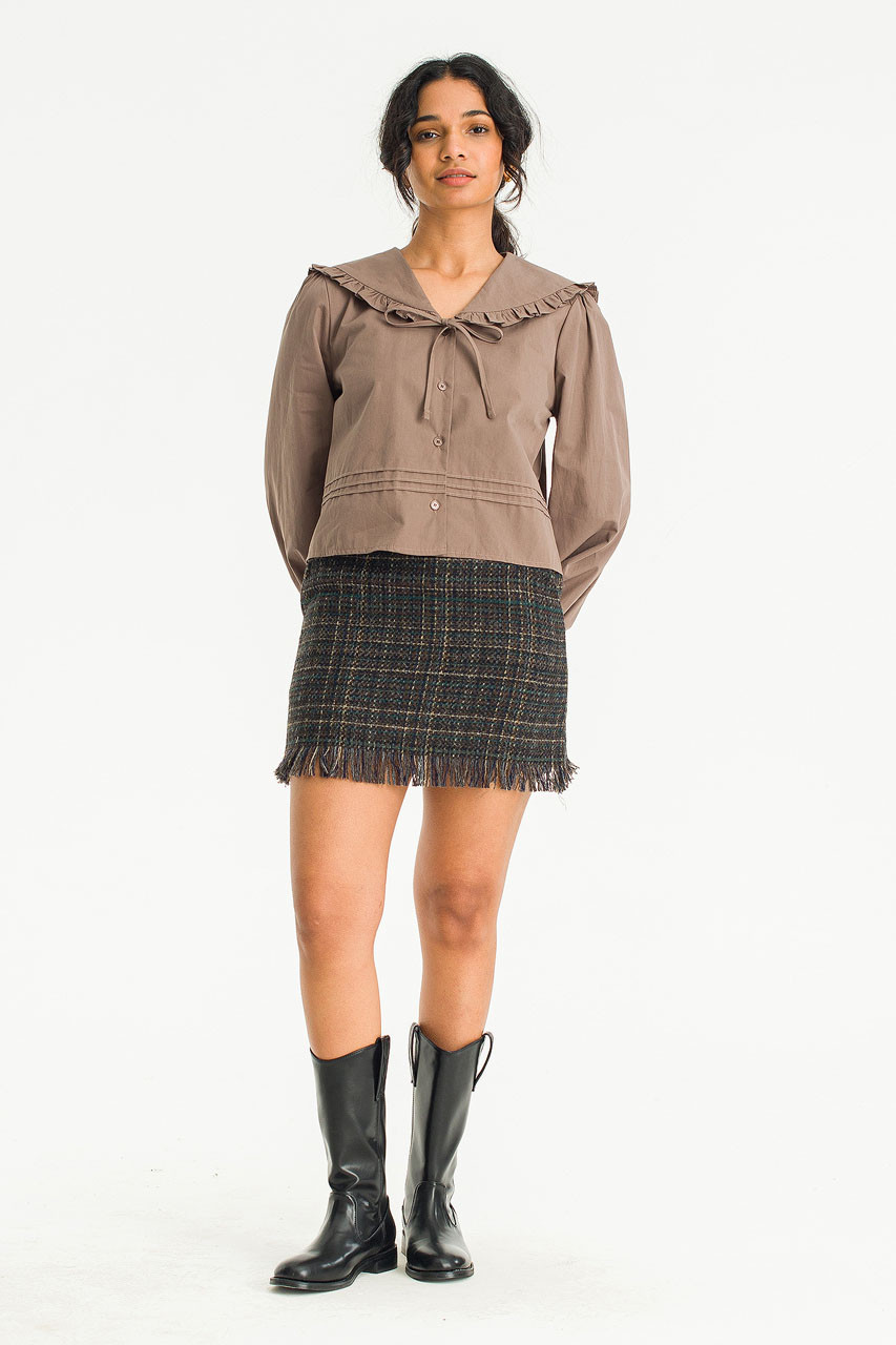 Alice Tweed Mini Skirt, Charcoal