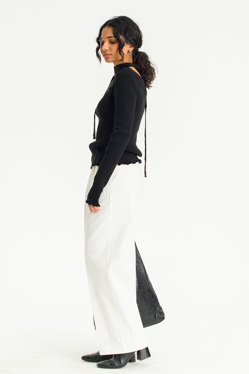 Meg Ribbed Tie And Jumper, Black