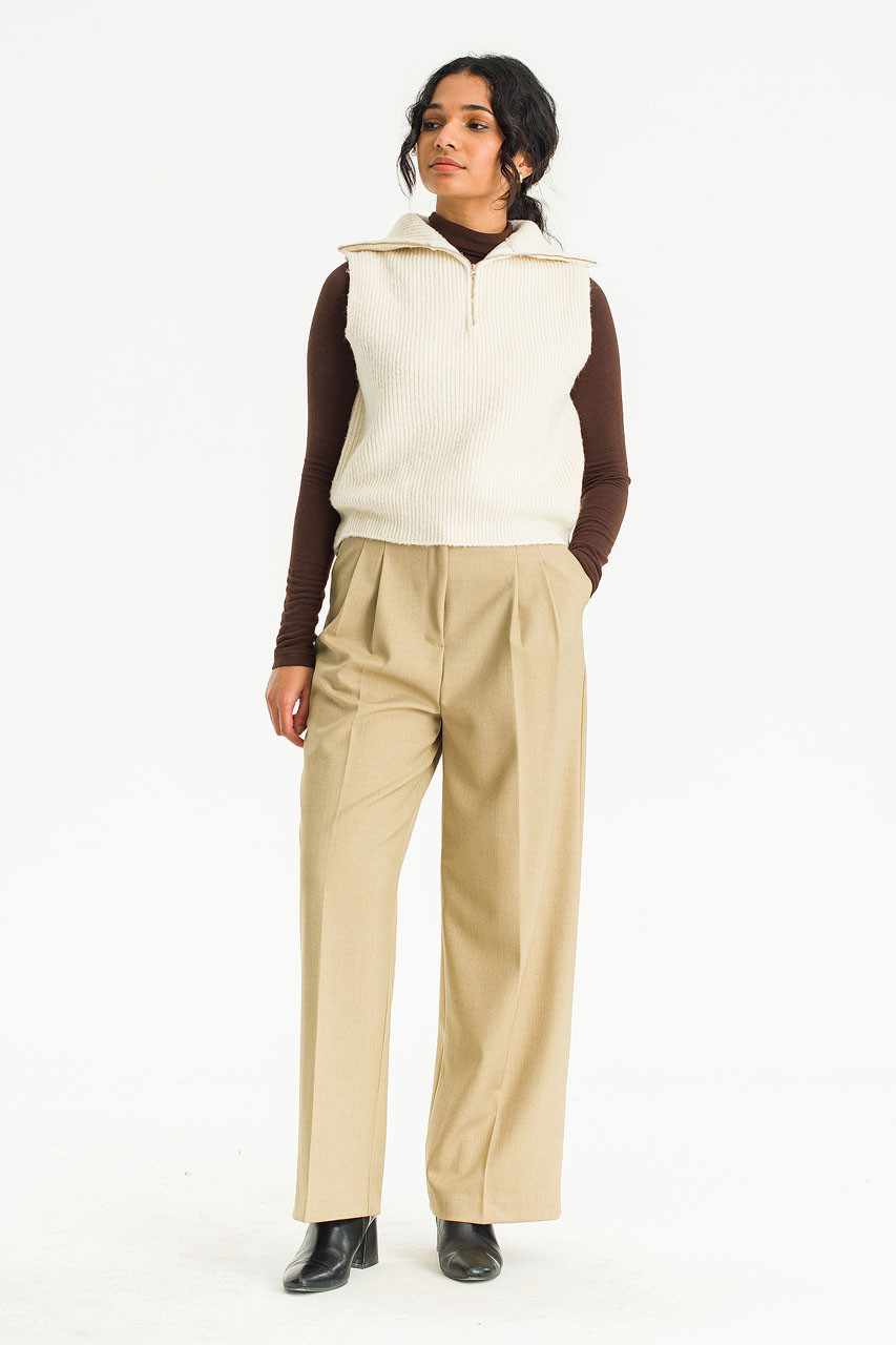 Aden Zip Up Vest, Ivory