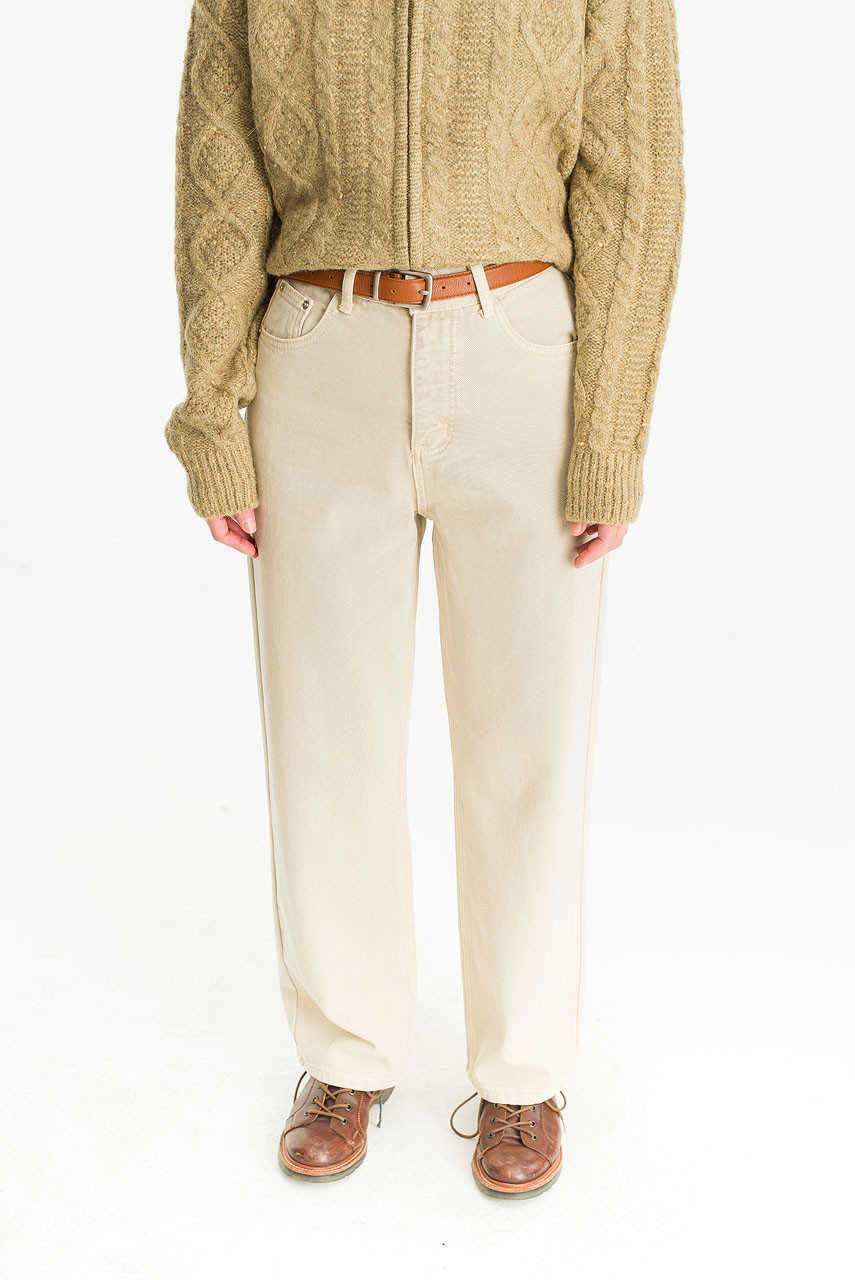 Kimmie Twill Wide Pants, Beige
