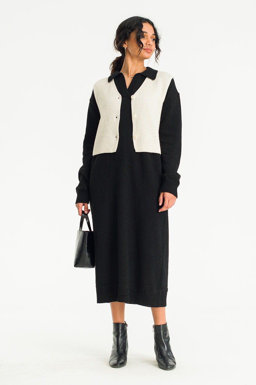 Leah Ribbed Button Vest, Cream