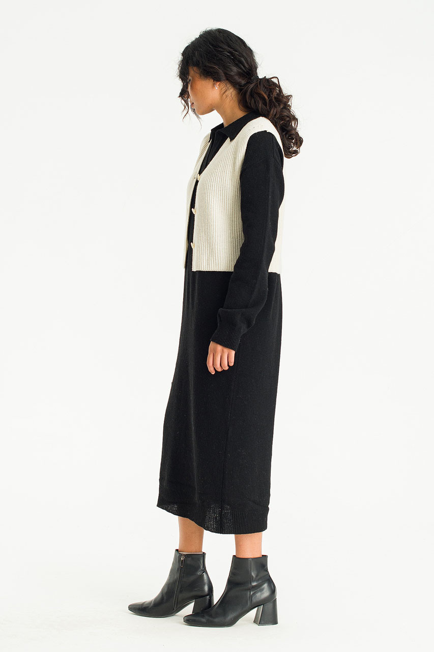 Leah Ribbed Button Vest, Cream