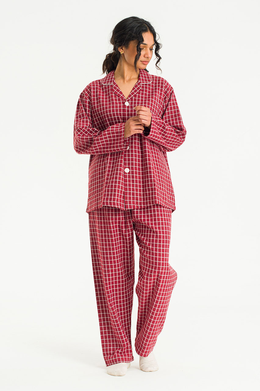 Hiro Check Pyjamas, Red
