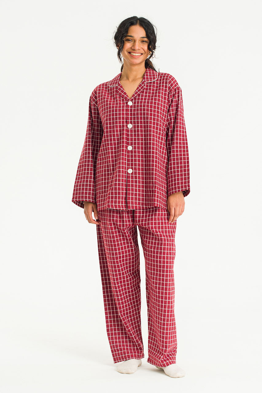 Hiro Check Pyjamas, Red