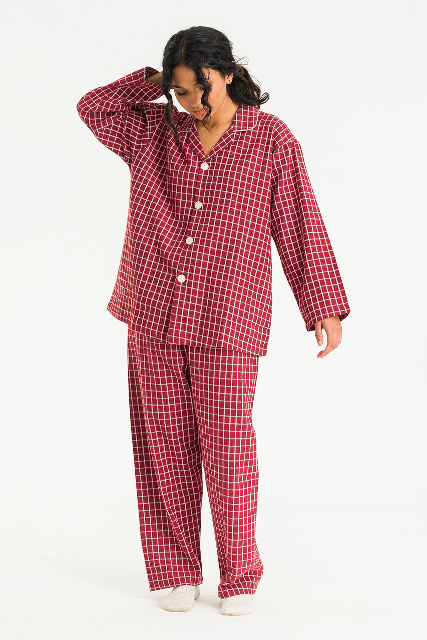 Hiro Check Pyjamas, Red