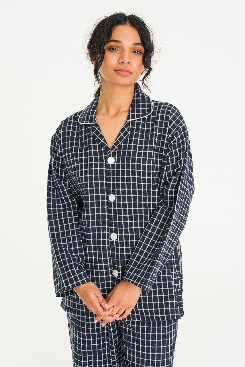 Hiro Check Pyjamas, Navy