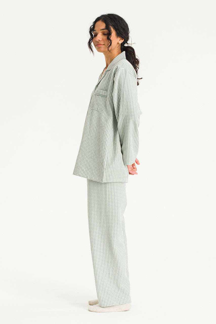 Mona Gingham Check Pyjamas, Green