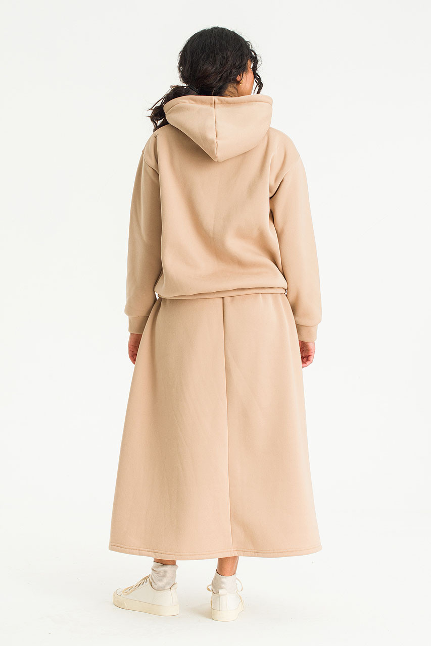 Takako Fleece Hoody & Skirt Set, Beige