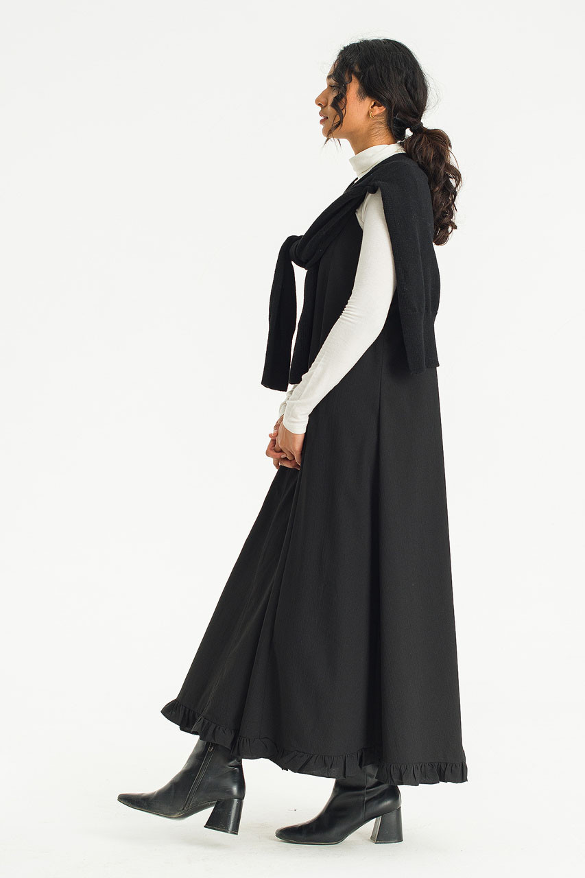 Wool Blend Point Shawl, Black