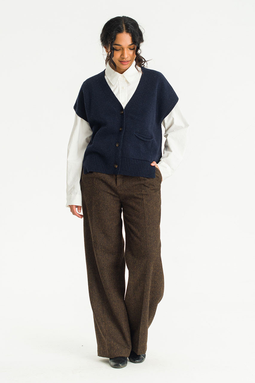 Kaiki Kimono Knit Vest, Navy