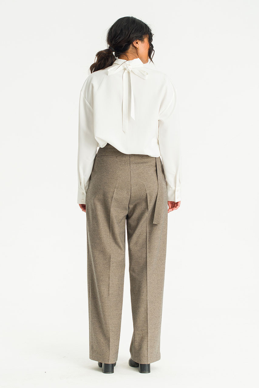 Aure Belted Slacks, Mocha