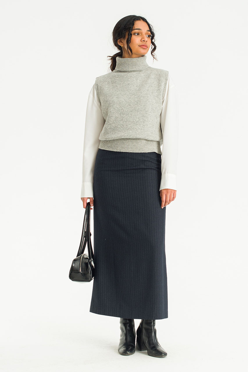 Caroline Roll Neck Vest, Grey