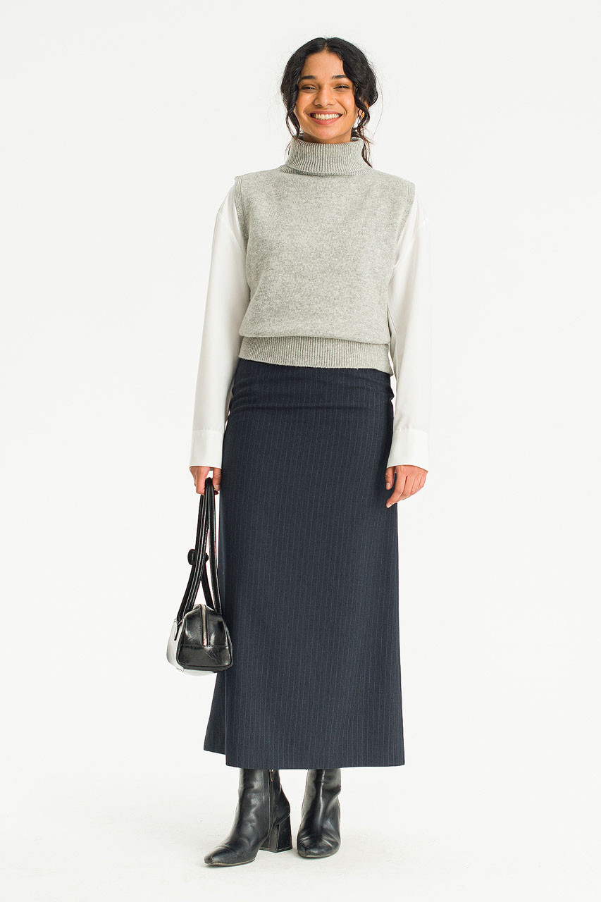 Caroline Roll Neck Vest, Grey