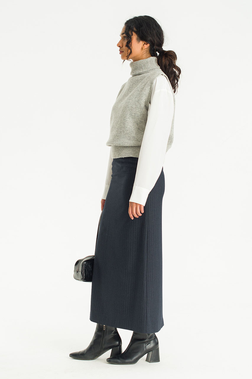 Caroline Roll Neck Vest, Grey