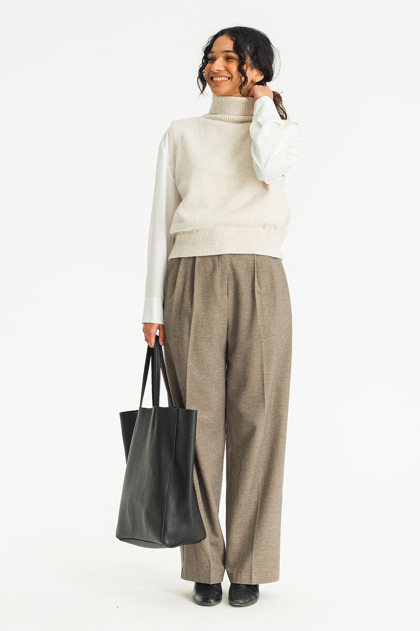 Caroline Roll Neck Vest, Oat