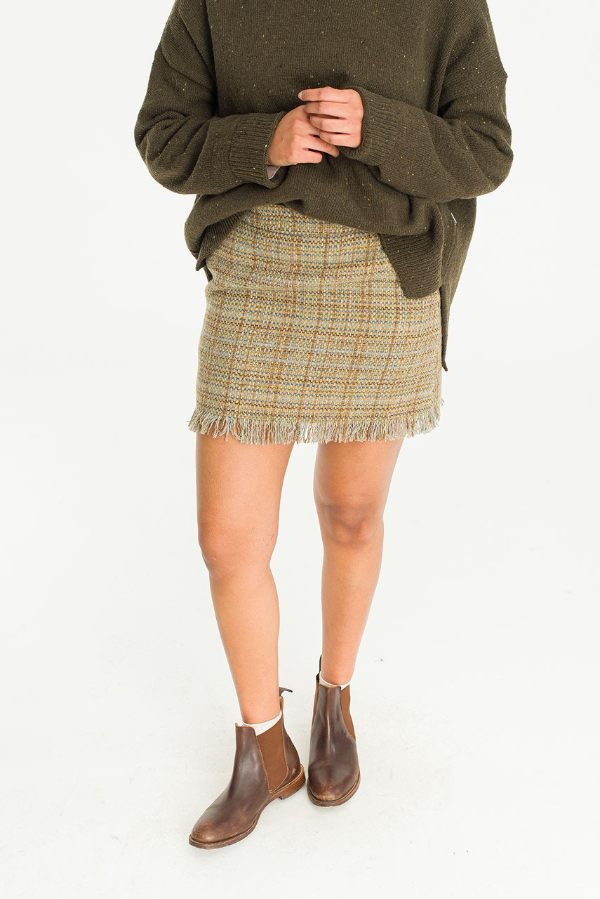 Alice Tweed Mini Skirt, Mustard