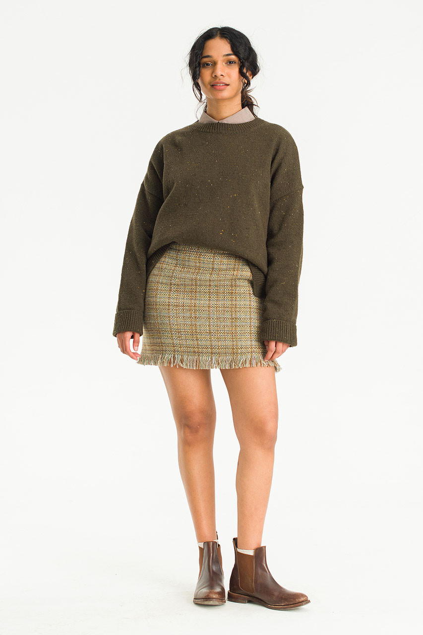 Alice Tweed Mini Skirt, Mustard