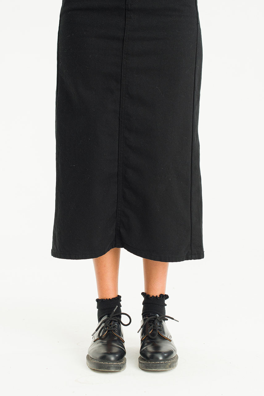 Mei A Line Cotton Skirt, Black