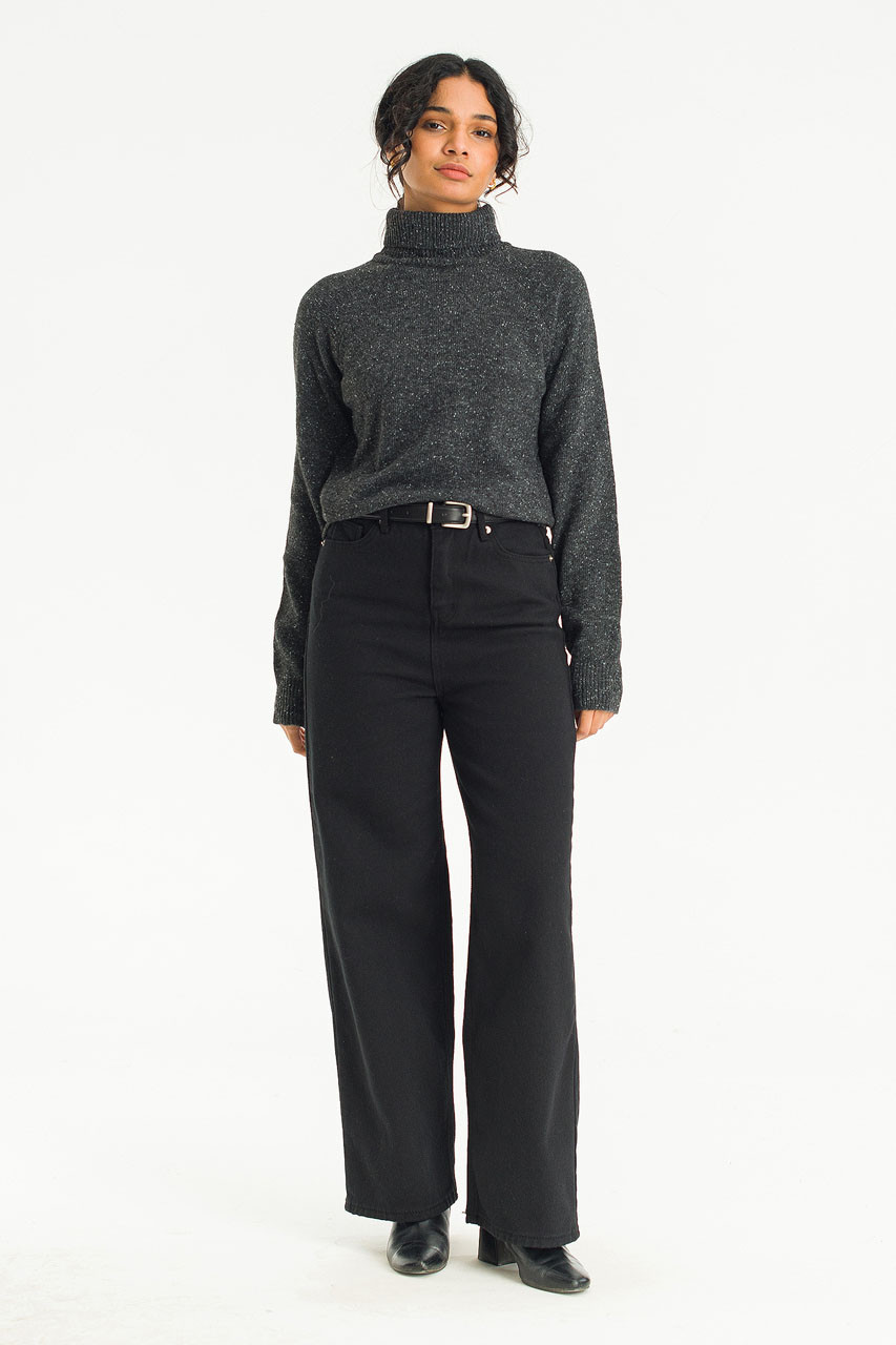 Aoi Cotton Wide Jean, Black