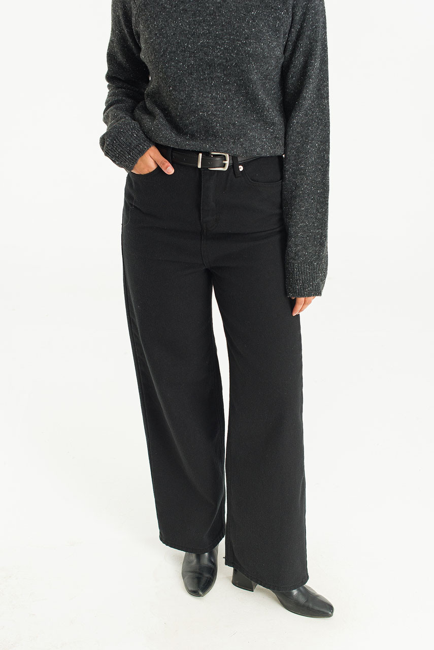 Aoi Cotton Wide Jean, Black