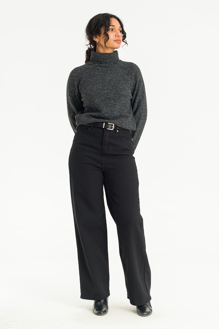 Aoi Cotton Wide Jean, Black