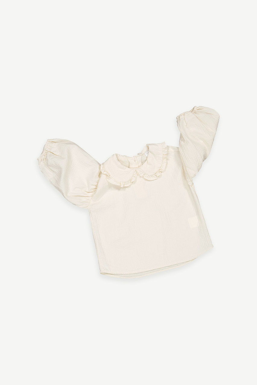 Mini Olive | Pipa Frill Collar Blouse, Ivory