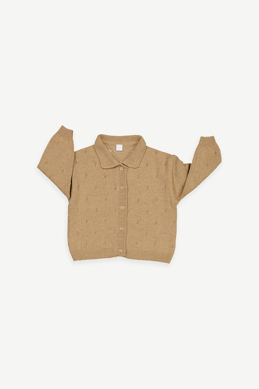 Mini Olive | Juliet Collar Cardigan, Camel