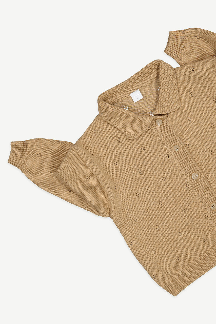 Mini Olive | Juliet Collar Cardigan, Camel