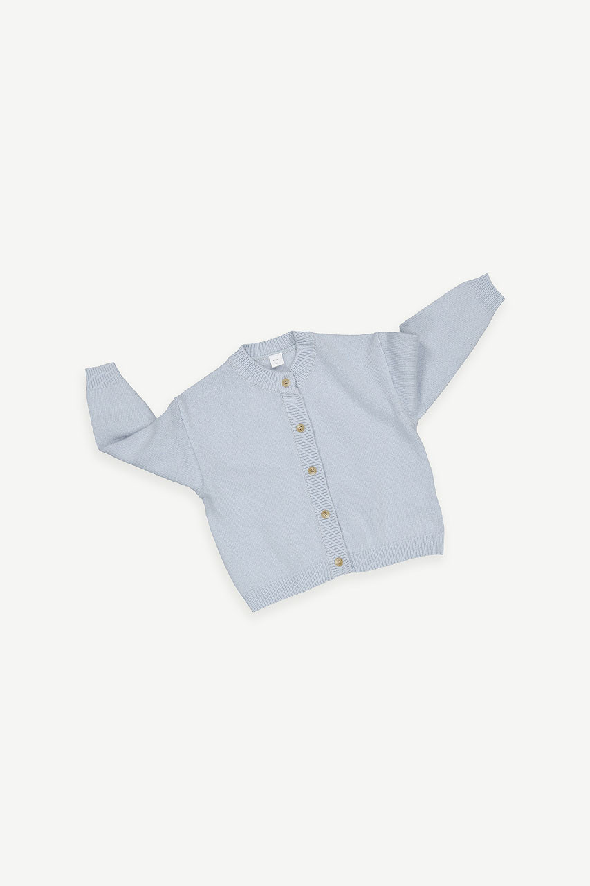 Mini Olive | Basic Wool Blend Cardigan, Blue