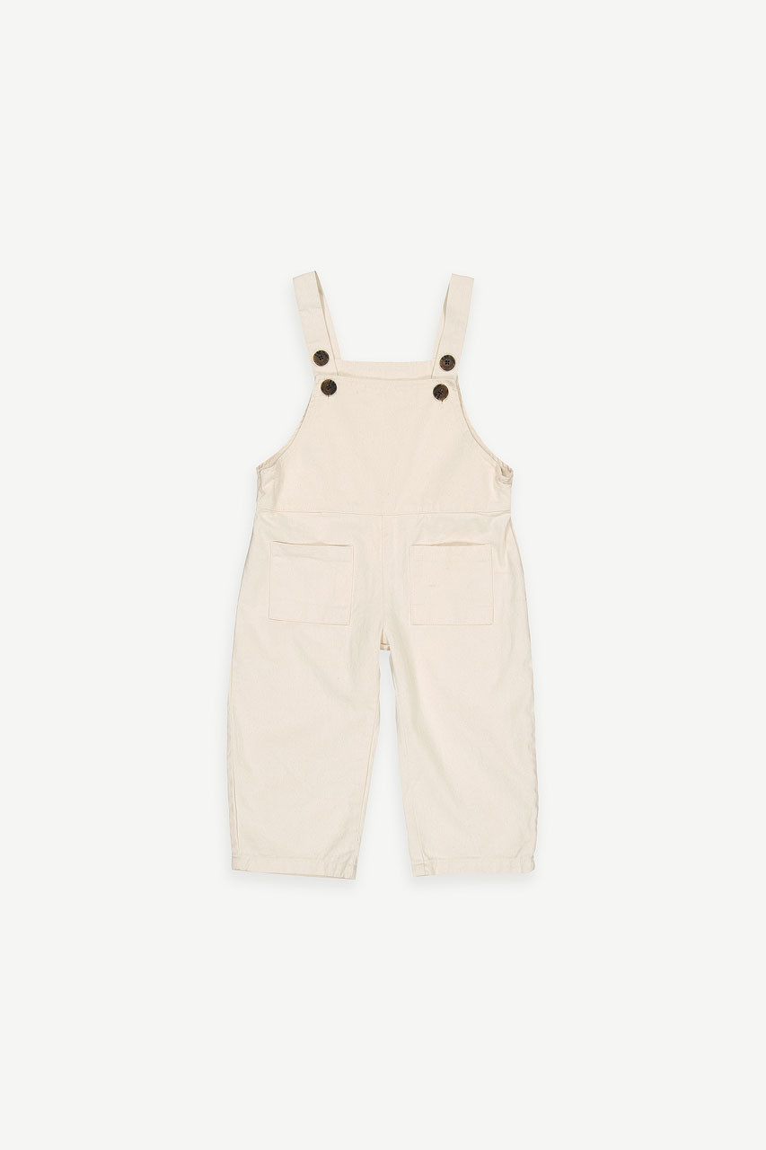 Mini Olive | Cotton Dungaree, Ivory