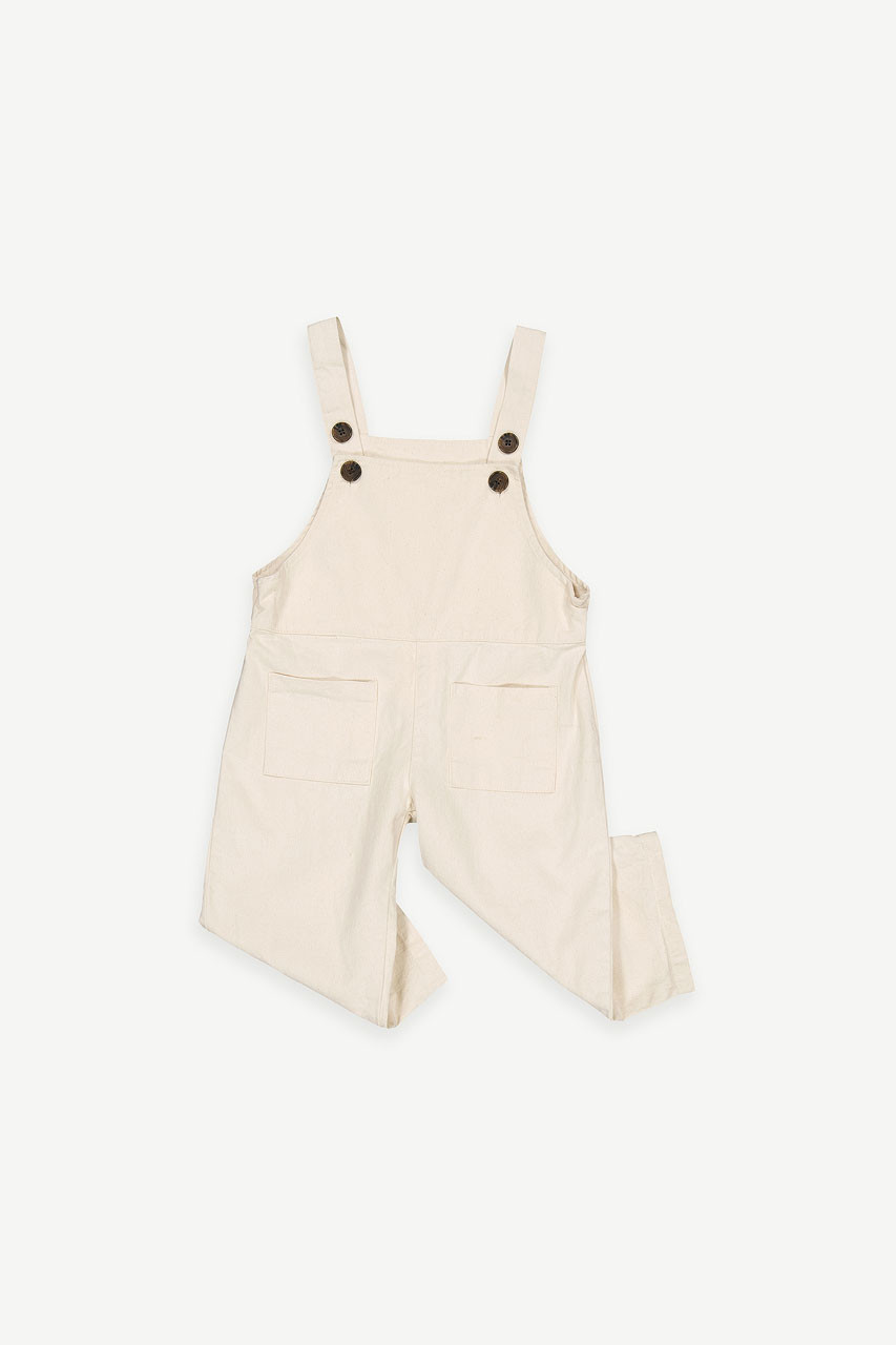 Mini Olive | Cotton Dungaree, Ivory