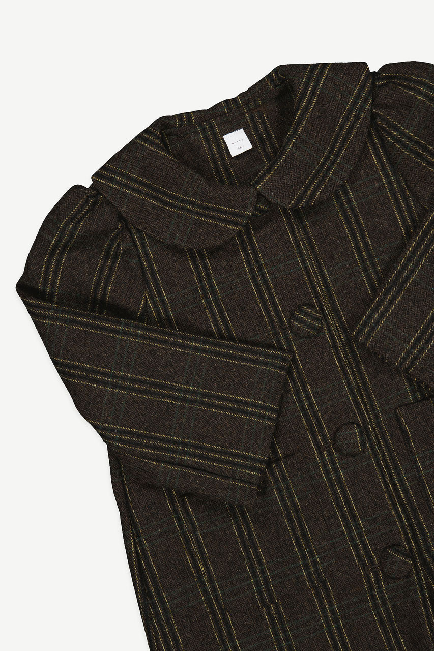 Mini Olive | Bonnie Check Coat, Brown