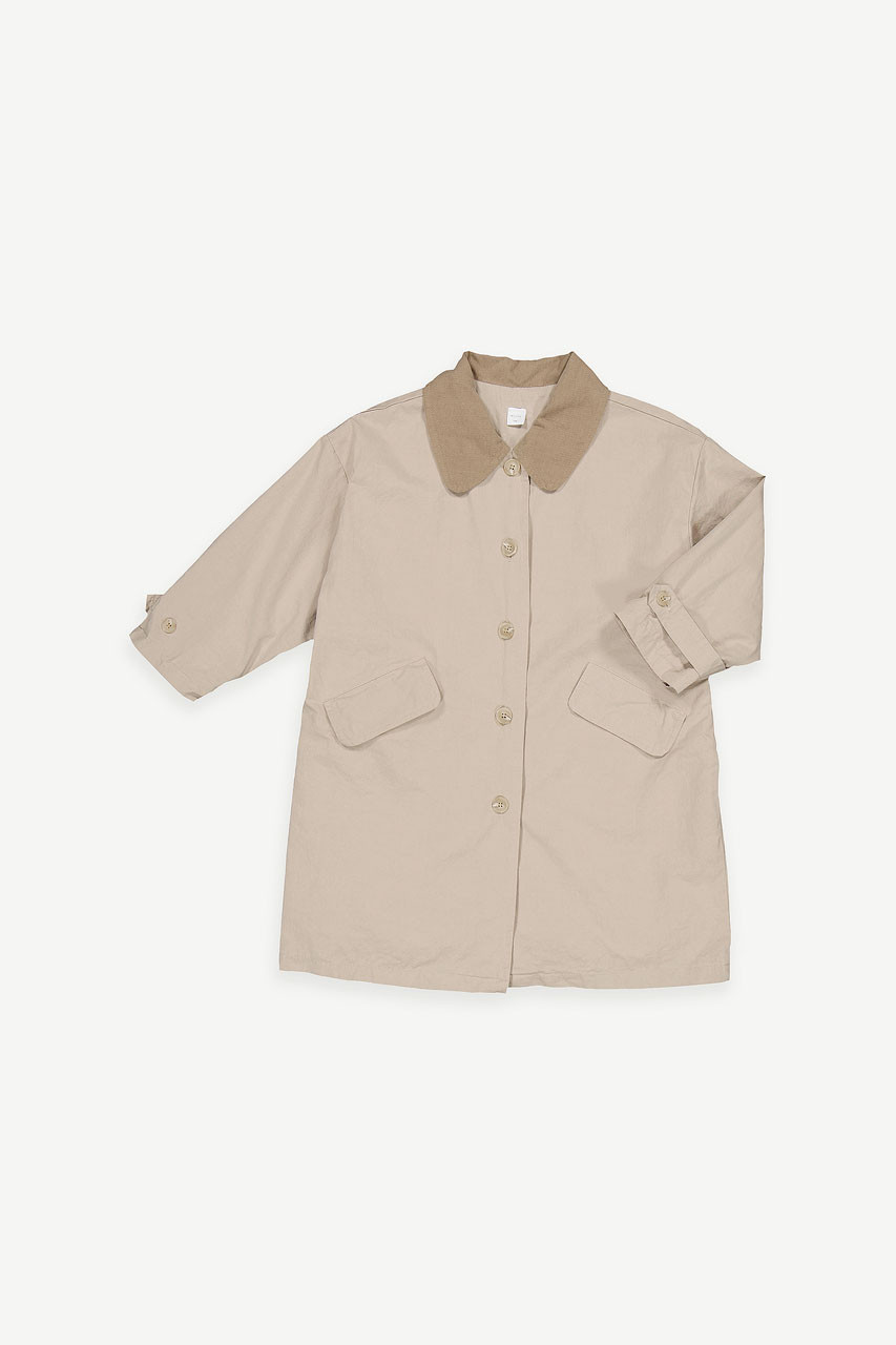 Mini Olive | Single Button Field Coat, Beige