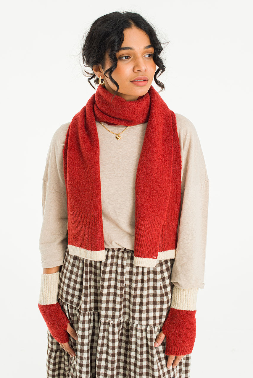 Combi Colour Scarf & Arm Warmer, Red