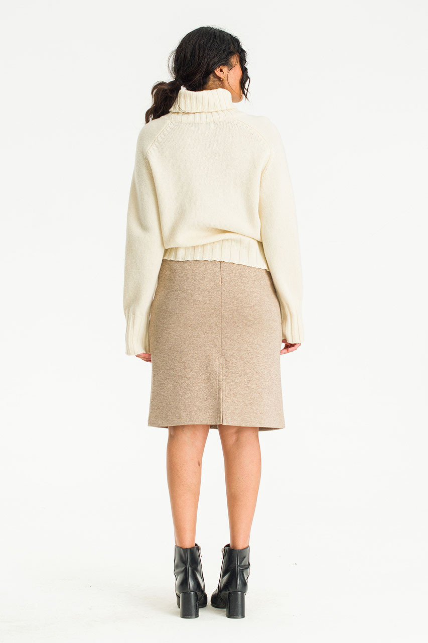 Yuna Hound Tooth Check Mini Skirt, Beige