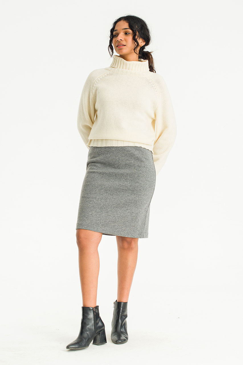 Yuna Hound Tooth Check Mini Skirt, Grey