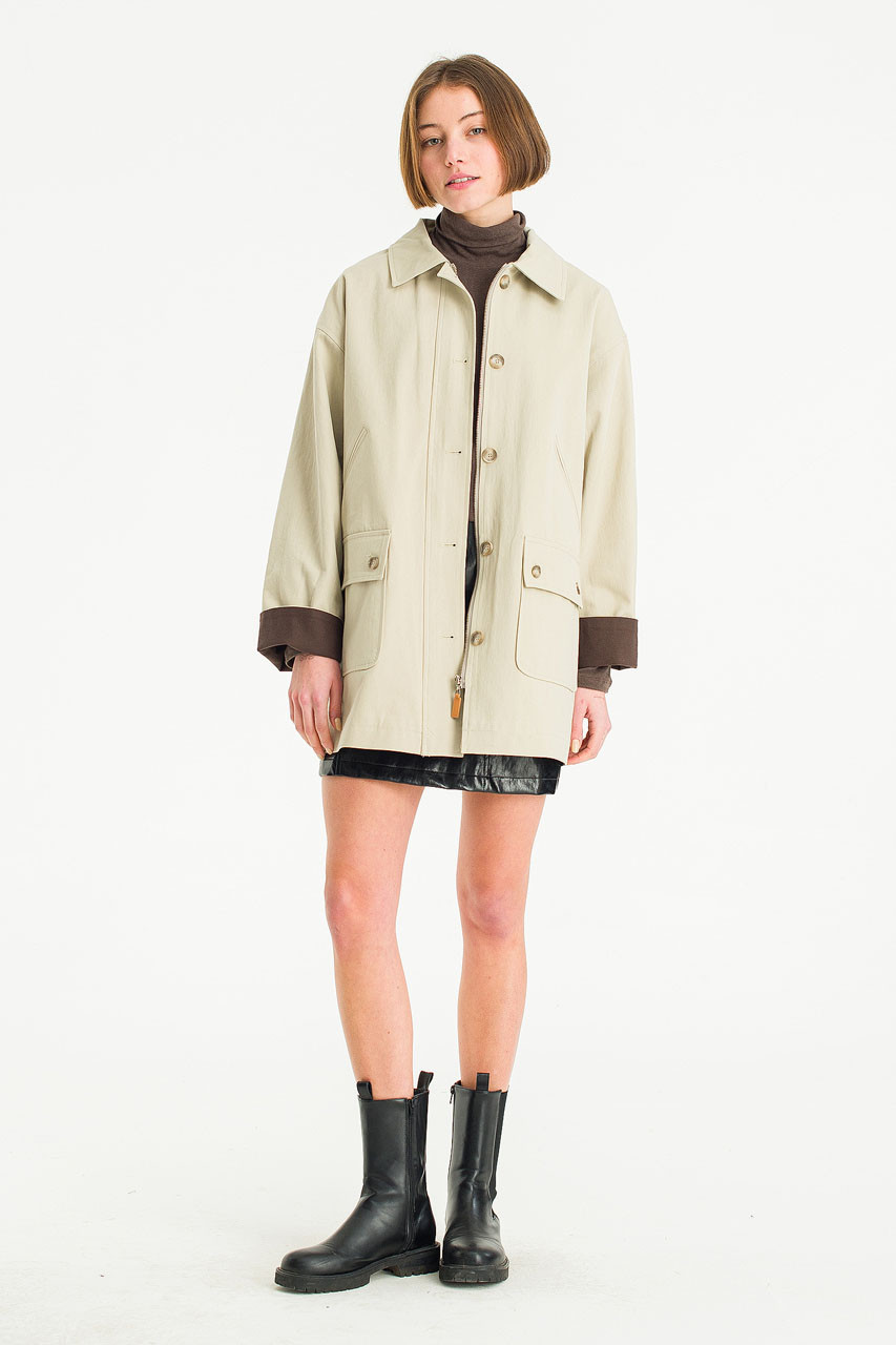 Yu Contrast Field Jacket, Beige
