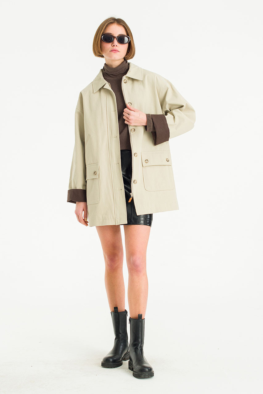 Yu Contrast Field Jacket, Beige