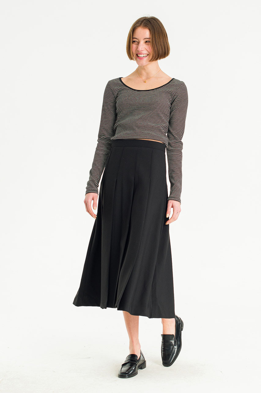 Lena Pleated Skirt, Black