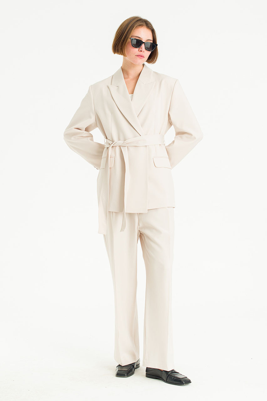 Mei Double Breasted Jacket, Cream