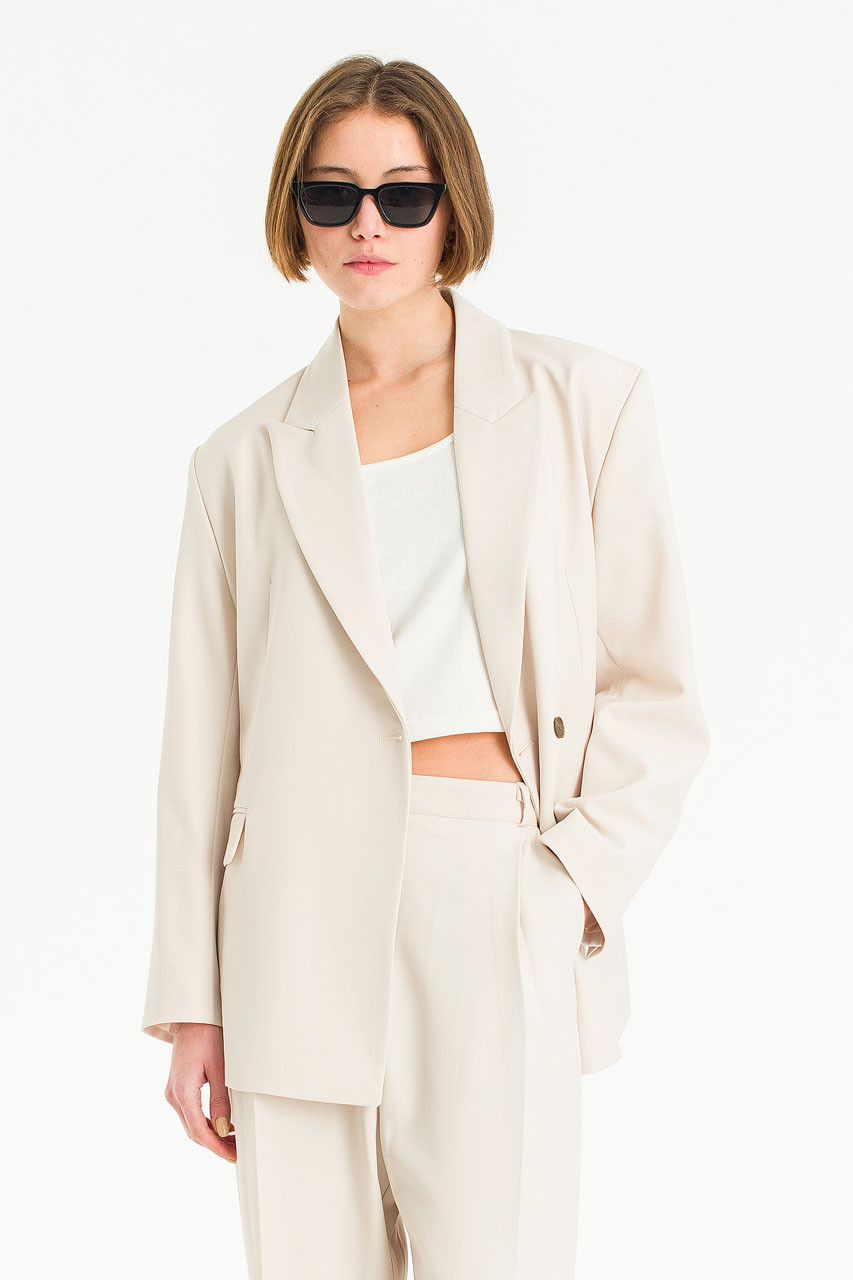 Mei Double Breasted Jacket, Cream