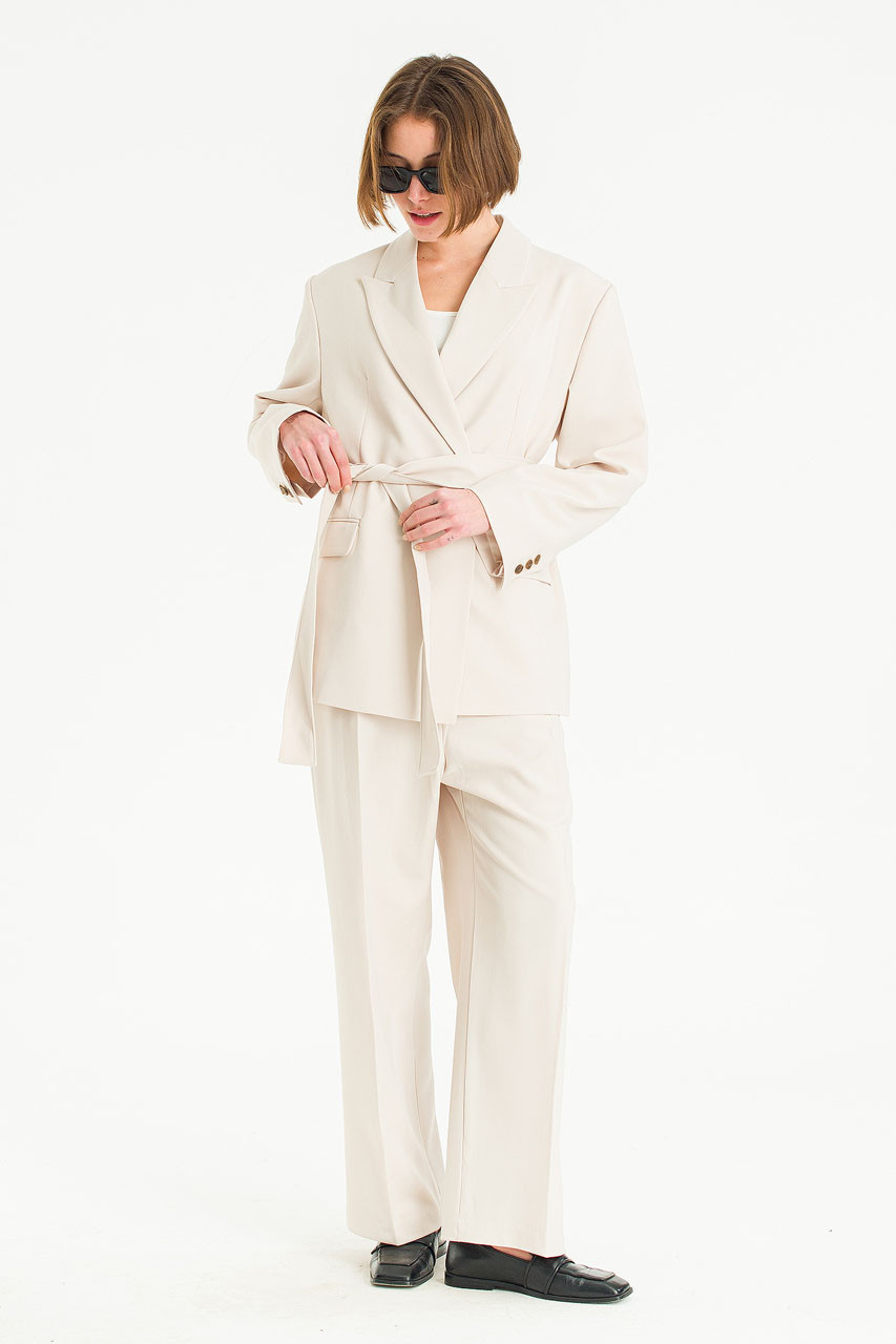 Mei Double Breasted Jacket, Cream