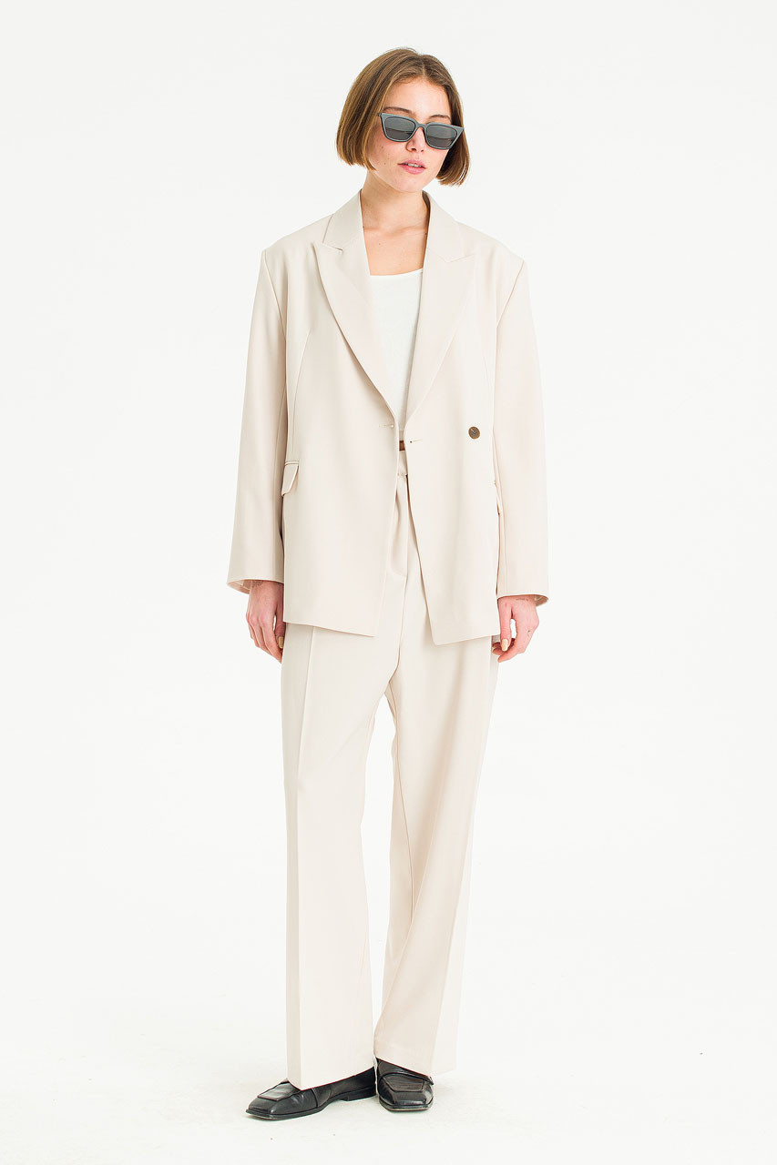 Mei Double Breasted Jacket, Cream