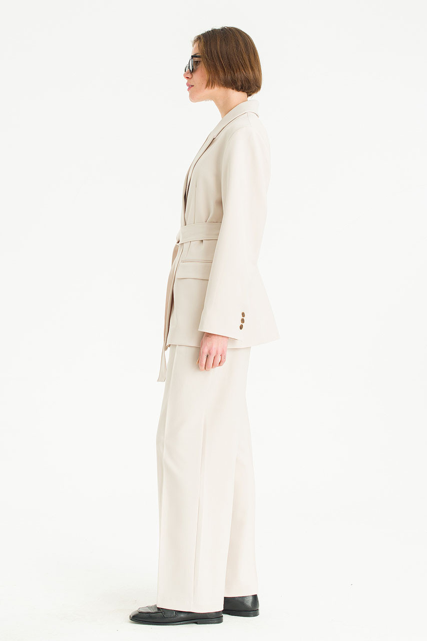 Mei Double Breasted Jacket, Cream