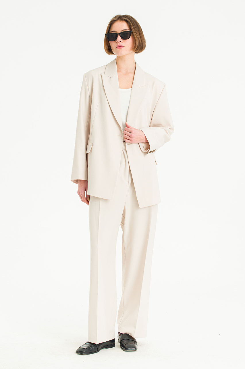 Mei Double Breasted Jacket, Cream