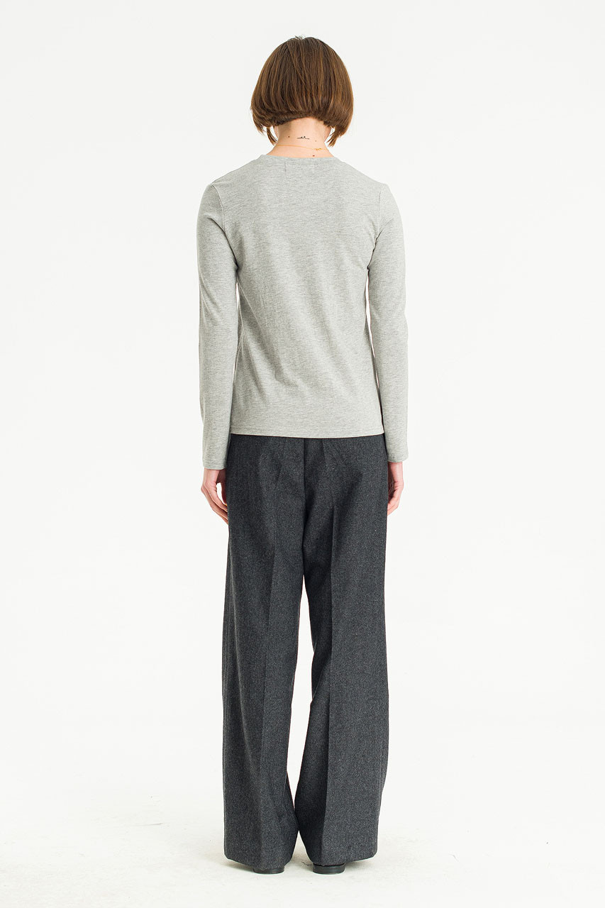 Asami Soft Slim Tee, Melange Grey