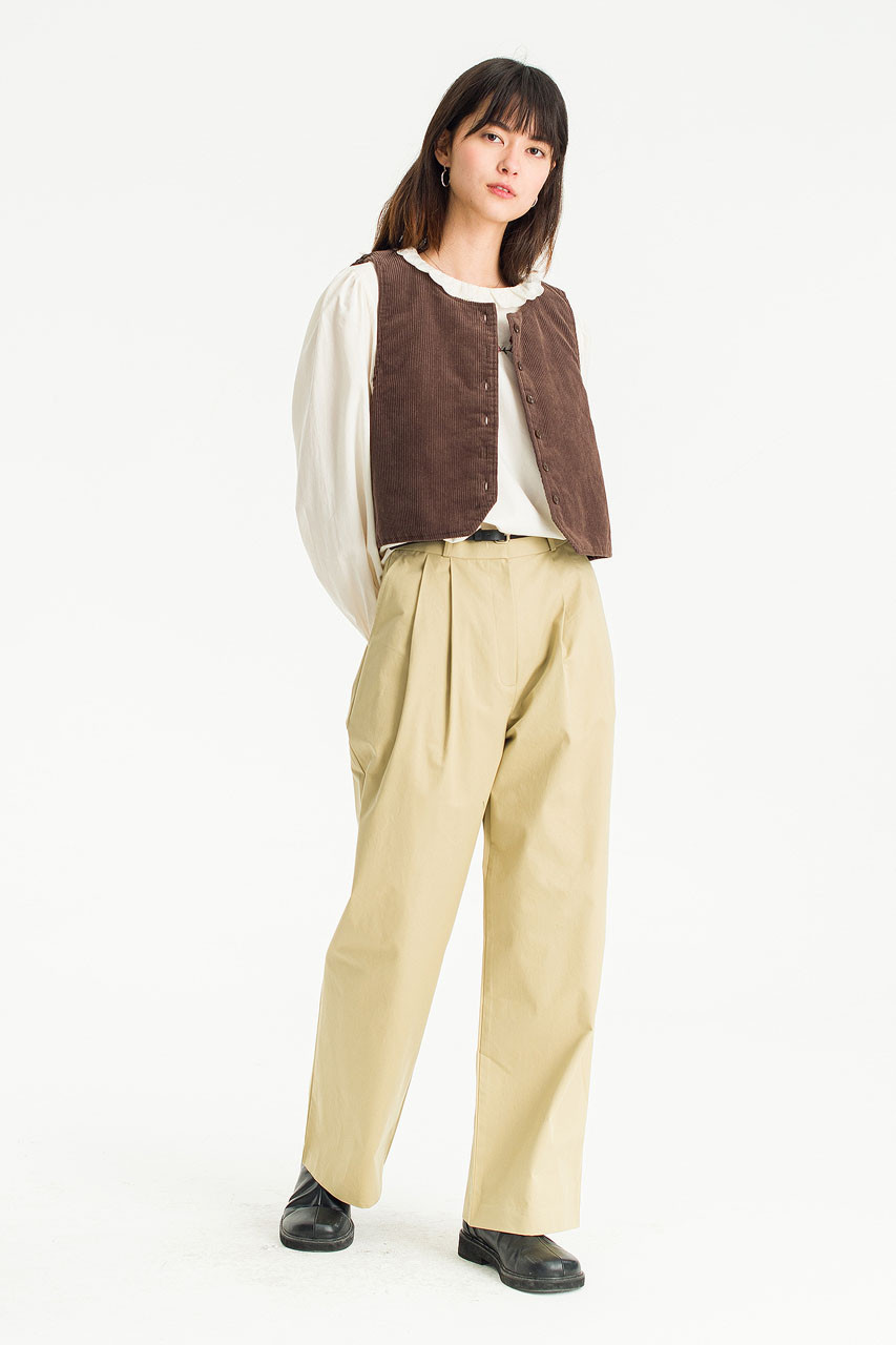 Minako Cotton Belted Pants, Wood