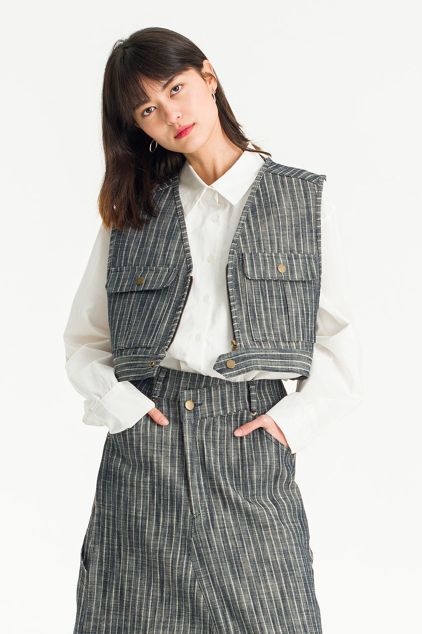 Herringbone Denim Vest, Denim