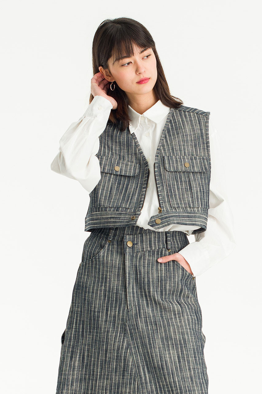 Herringbone Denim Vest, Denim