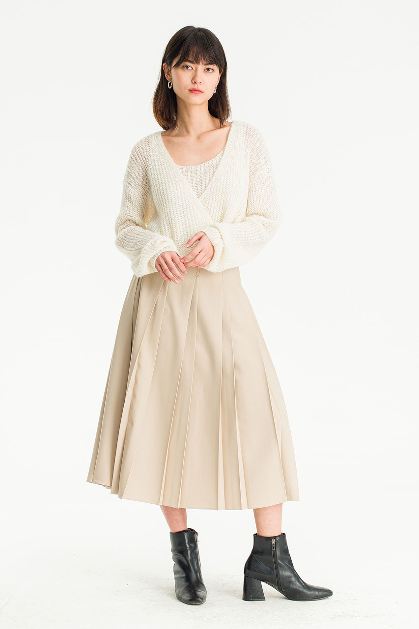 Juma Pintuck Skirt, Light Beige